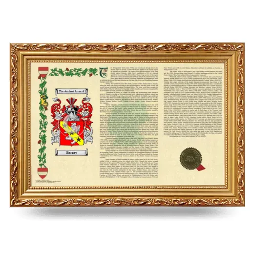 Barray Armorial Landscape Framed - Gold