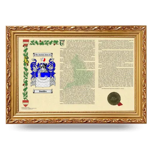Barriles Armorial Landscape Framed - Gold