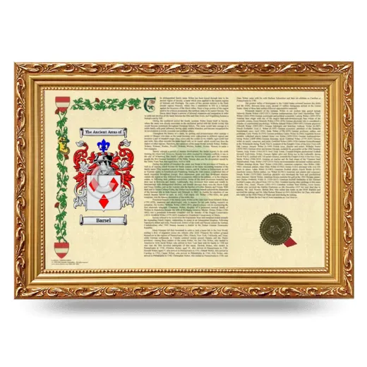 Barsel Armorial Landscape Framed - Gold