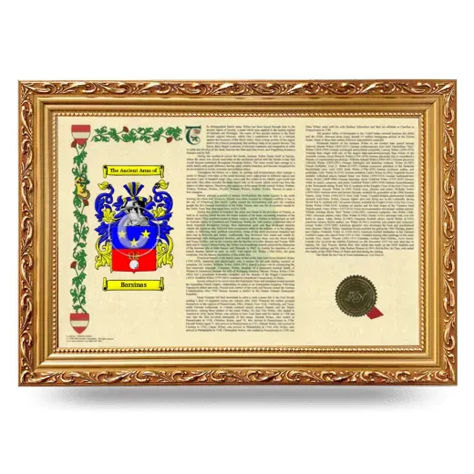 Barsinas Armorial Landscape Framed - Gold