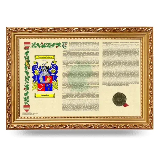 Barteler Armorial Landscape Framed - Gold
