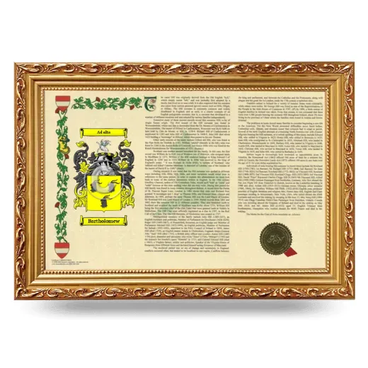 Bartholomew Armorial Landscape Framed - Gold