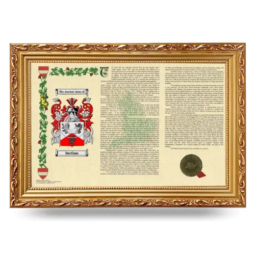 Bartlam Armorial Landscape Framed - Gold