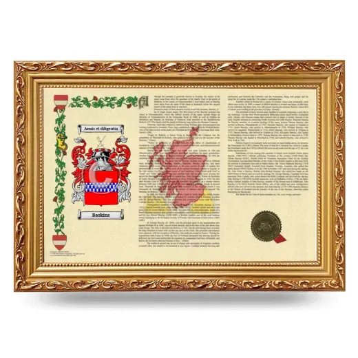 Baskins Armorial Landscape Framed - Gold