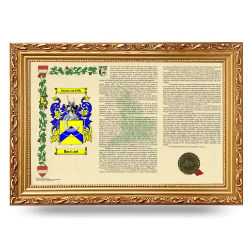 Basstord Armorial Landscape Framed - Gold