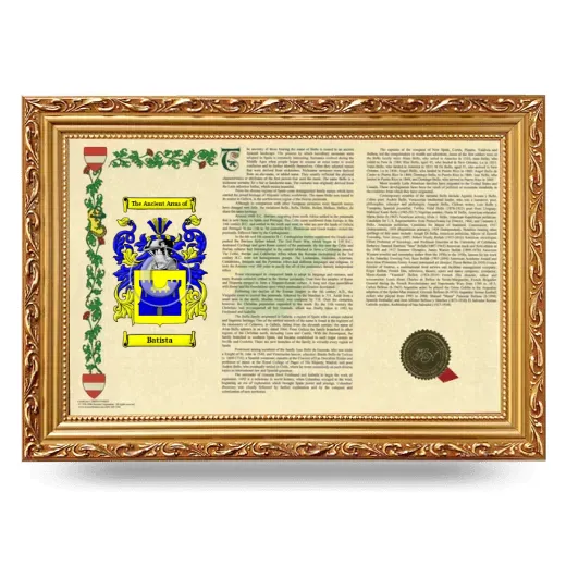 Batista Armorial Landscape Framed - Gold