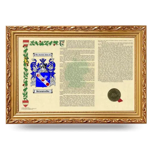 Batzentorffer Armorial Landscape Framed - Gold