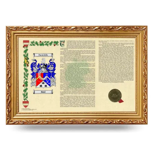 Baul Armorial Landscape Framed - Gold