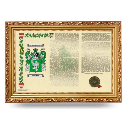 Bawston Armorial Landscape Framed - Gold