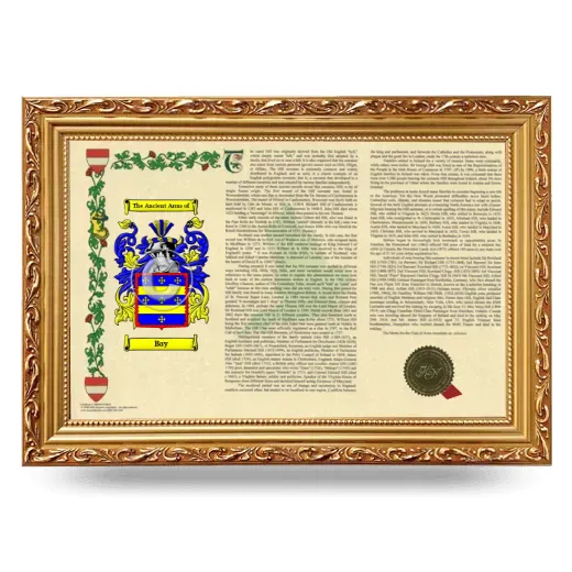 Bay Armorial Landscape Framed - Gold