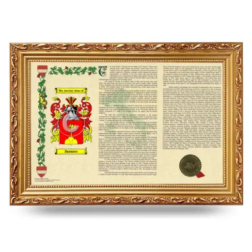 Bazurro Armorial Landscape Framed - Gold