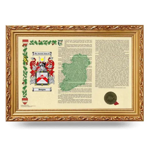 Beagen Armorial Landscape Framed - Gold