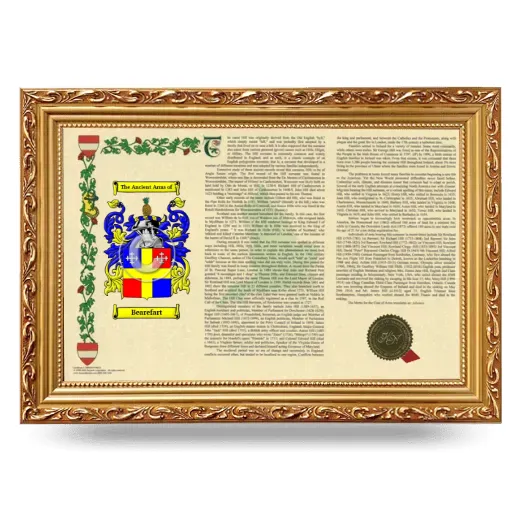 Bearefart Armorial Landscape Framed - Gold