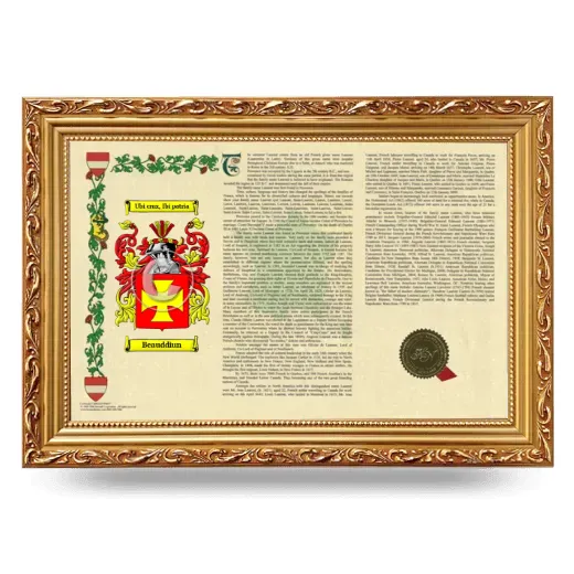 Beauddiun Armorial Landscape Framed - Gold