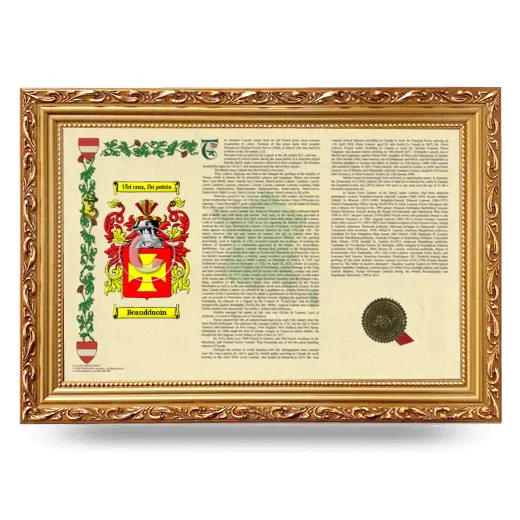 Beaudduoin Armorial Landscape Framed - Gold
