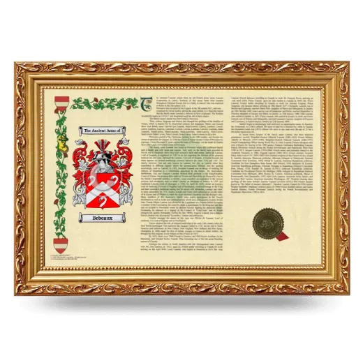 Bebeaux Armorial Landscape Framed - Gold