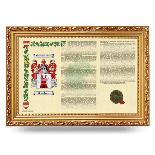 Bebenburg Armorial Landscape Framed - Gold