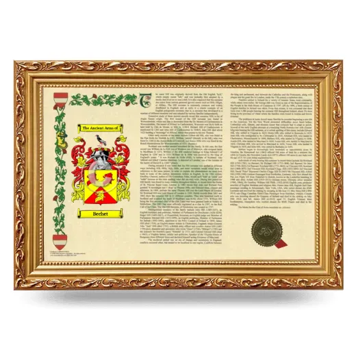 Bechet Armorial Landscape Framed - Gold