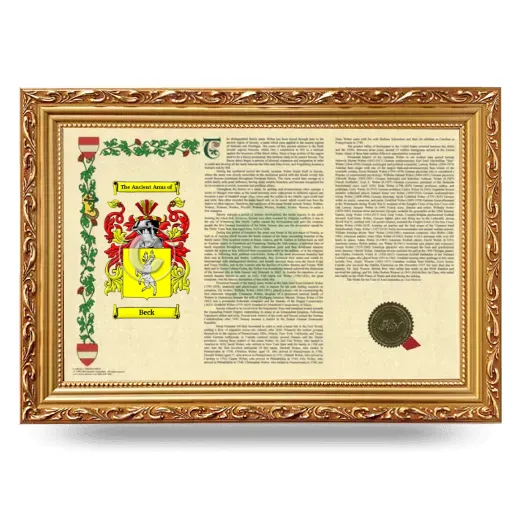 Beck Armorial Landscape Framed - Gold