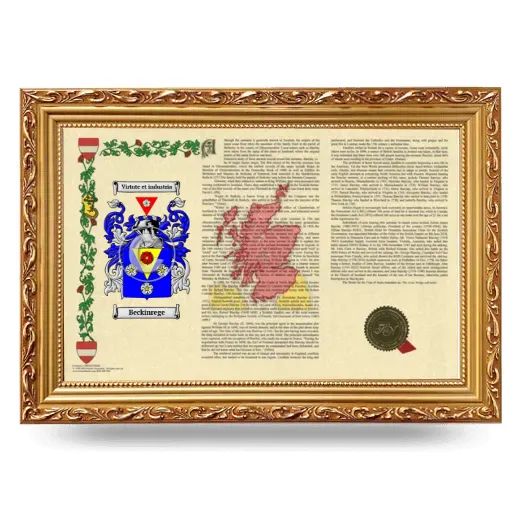 Beckinrege Armorial Landscape Framed - Gold