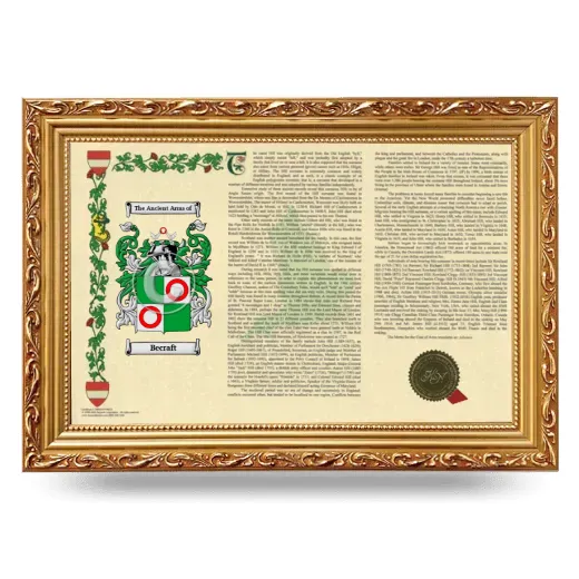 Becraft Armorial Landscape Framed - Gold