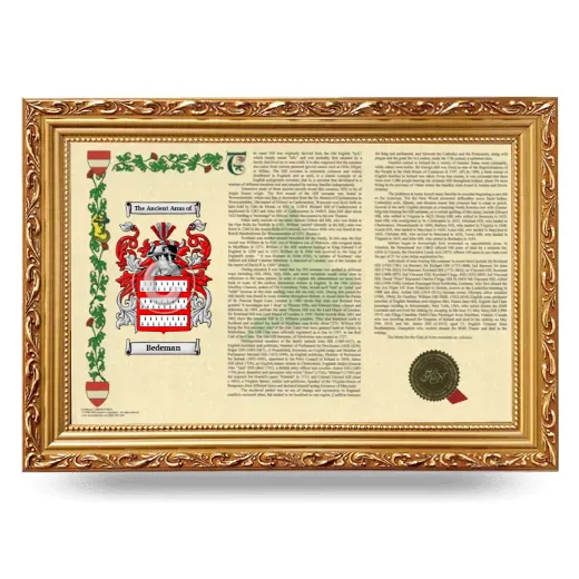 Bedeman Armorial Landscape Framed - Gold