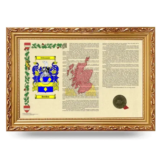 Beedon Armorial Landscape Framed - Gold
