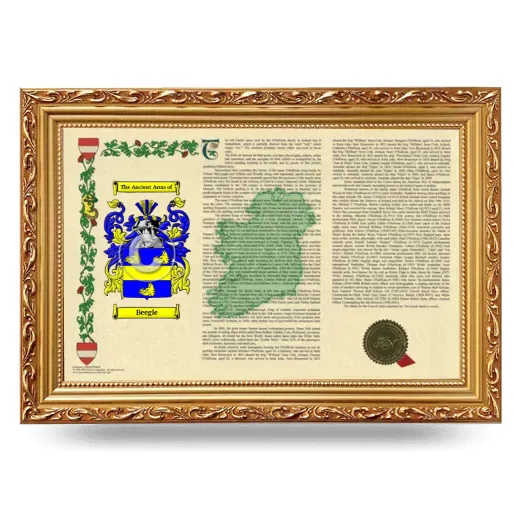 Beegle Armorial Landscape Framed - Gold