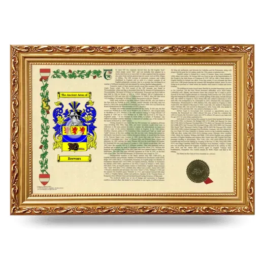Beevors Armorial Landscape Framed - Gold