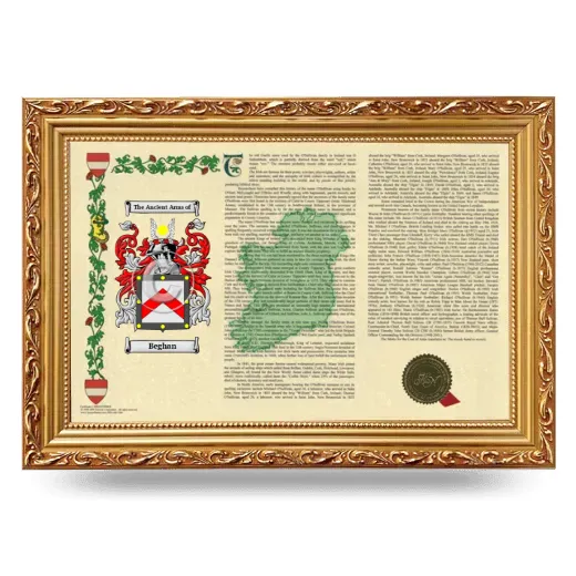 Beghan Armorial Landscape Framed - Gold