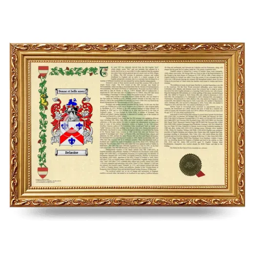 Belasise Armorial Landscape Framed - Gold