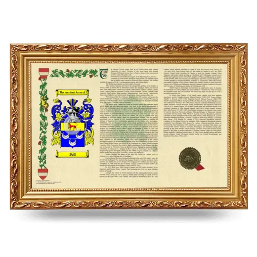 Bell Armorial Landscape Framed - Gold