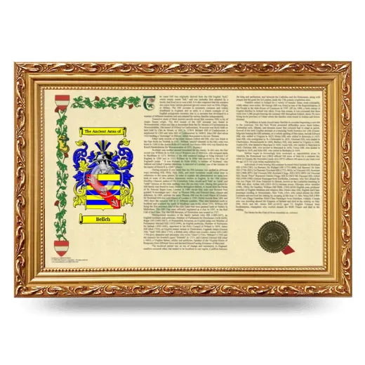 Bellch Armorial Landscape Framed - Gold