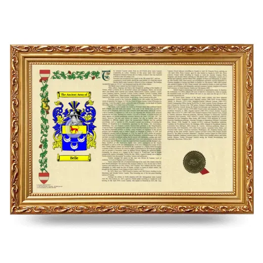 Belle Armorial Landscape Framed - Gold
