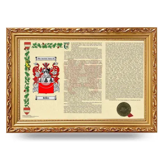 Belles Armorial Landscape Framed - Gold