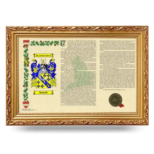 Bencroft Armorial Landscape Framed - Gold