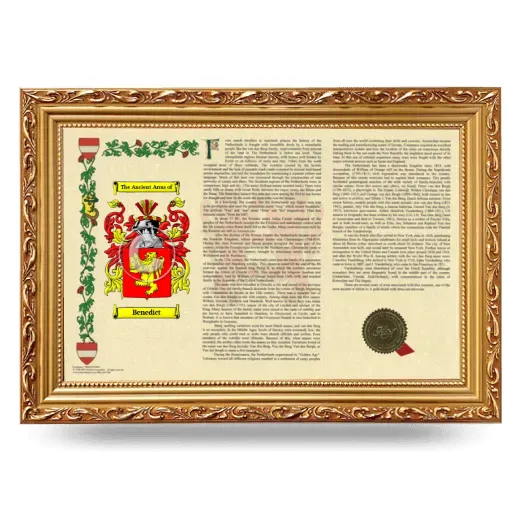 Benedict Armorial Landscape Framed - Gold