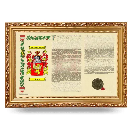 Benett Armorial Landscape Framed - Gold