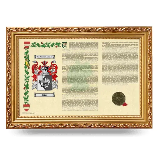 Benle Armorial Landscape Framed - Gold
