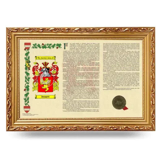 Bennett Armorial Landscape Framed - Gold