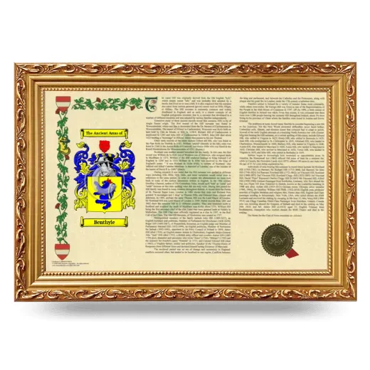 Benthyle Armorial Landscape Framed - Gold