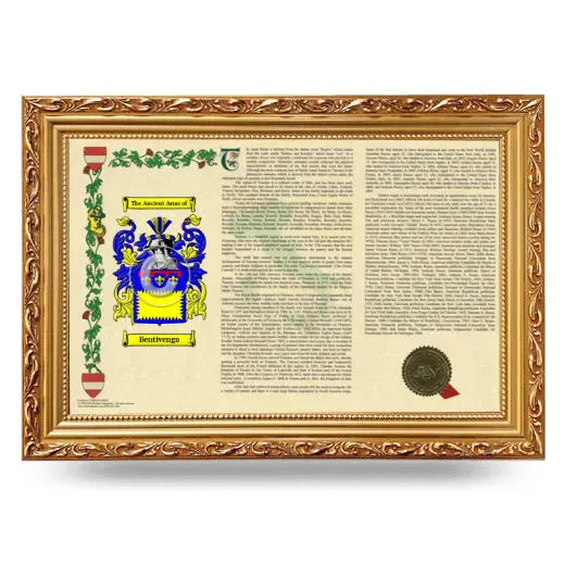 Bentivenga Armorial Landscape Framed - Gold