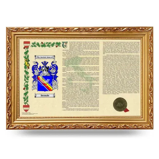 Beraudo Armorial Landscape Framed - Gold