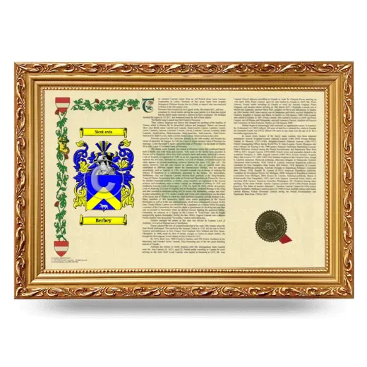 Berbey Armorial Landscape Framed - Gold