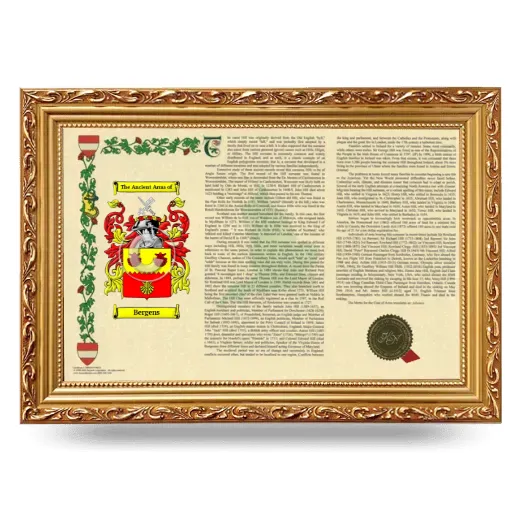 Bergens Armorial Landscape Framed - Gold