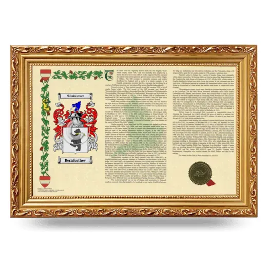 Berisforthey Armorial Landscape Framed - Gold