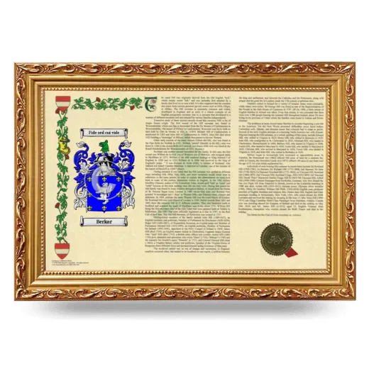 Berkar Armorial Landscape Framed - Gold