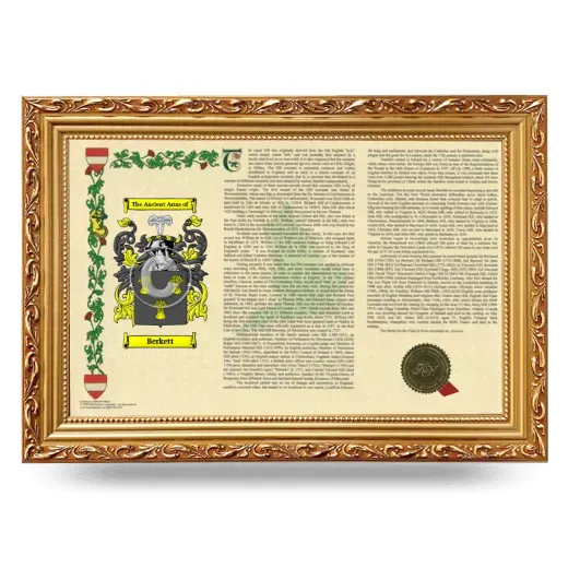 Berkett Armorial Landscape Framed - Gold