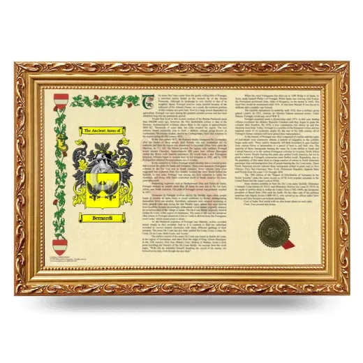 Bernardi Armorial Landscape Framed - Gold