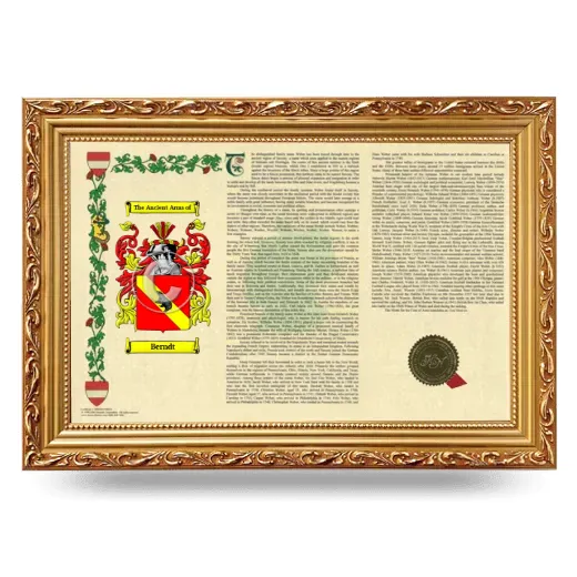 Berndt Armorial Landscape Framed - Gold